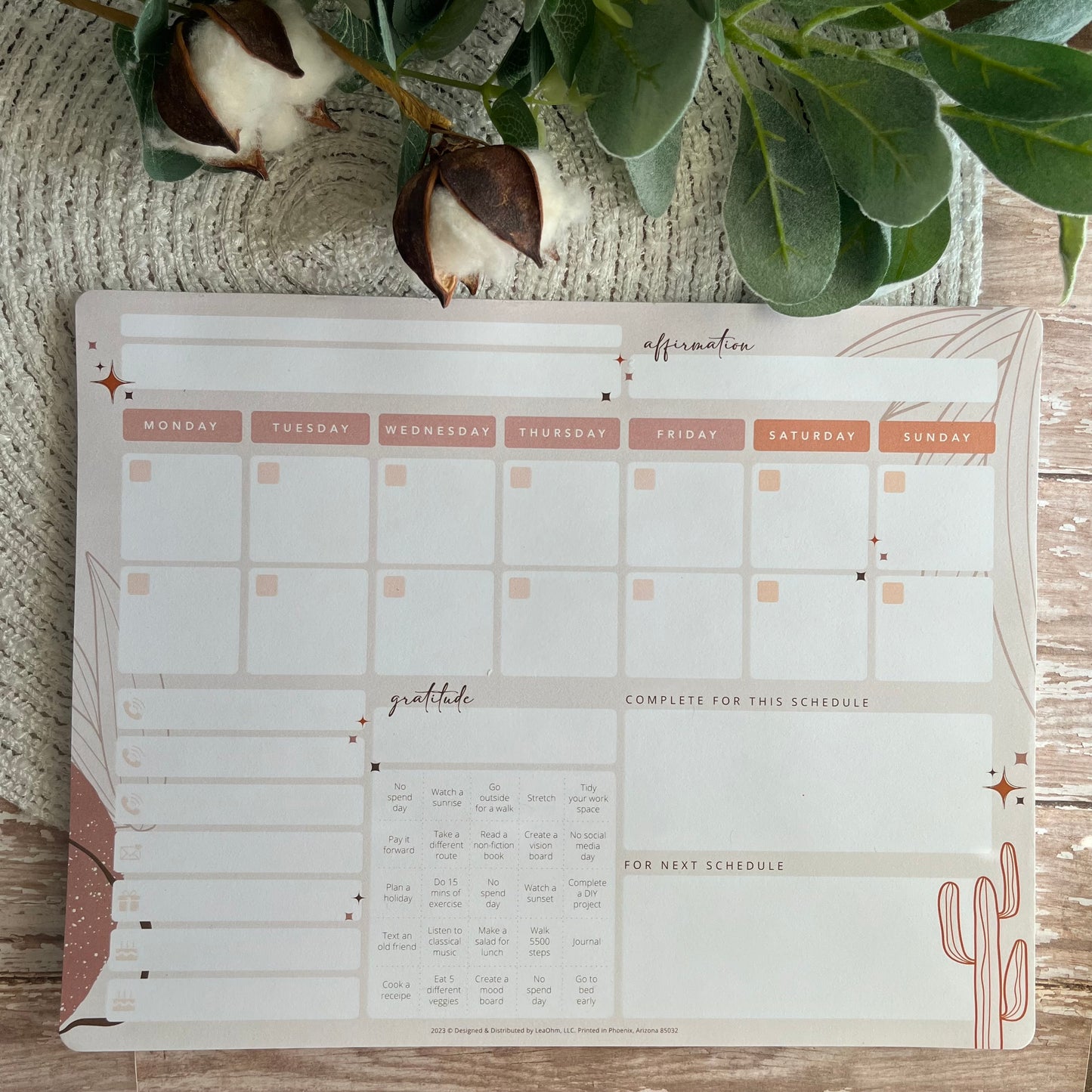 “Desert Vibes” 2-Weeks Planner Pad