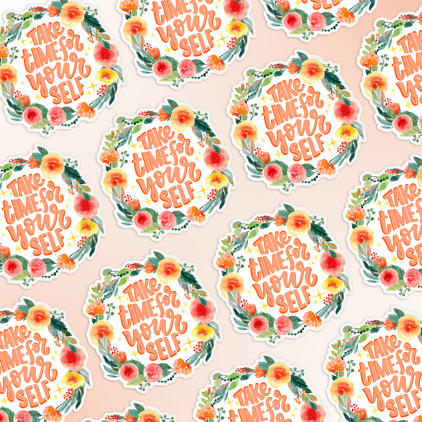 Vinyl Sticker 3" Gloss Laminate - "Take Time For Yourself"