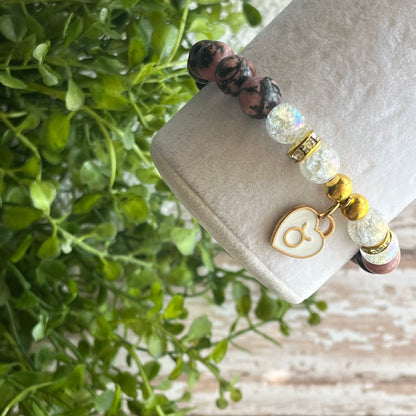 Zodiac Charm Agate Bracelet - Taurus
