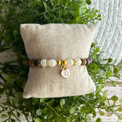 Zodiac Charm Tiger’s Eye Bracelet - Leo